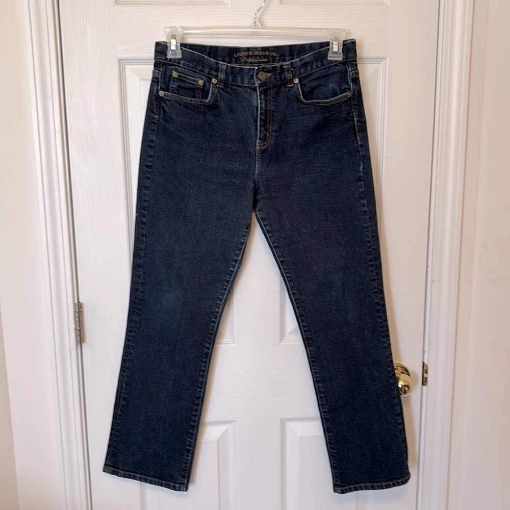 Lauren Jeans Co. Ralph Lauren Classic Straight Cut Dark Wash Denim Jeans Sz. 10P